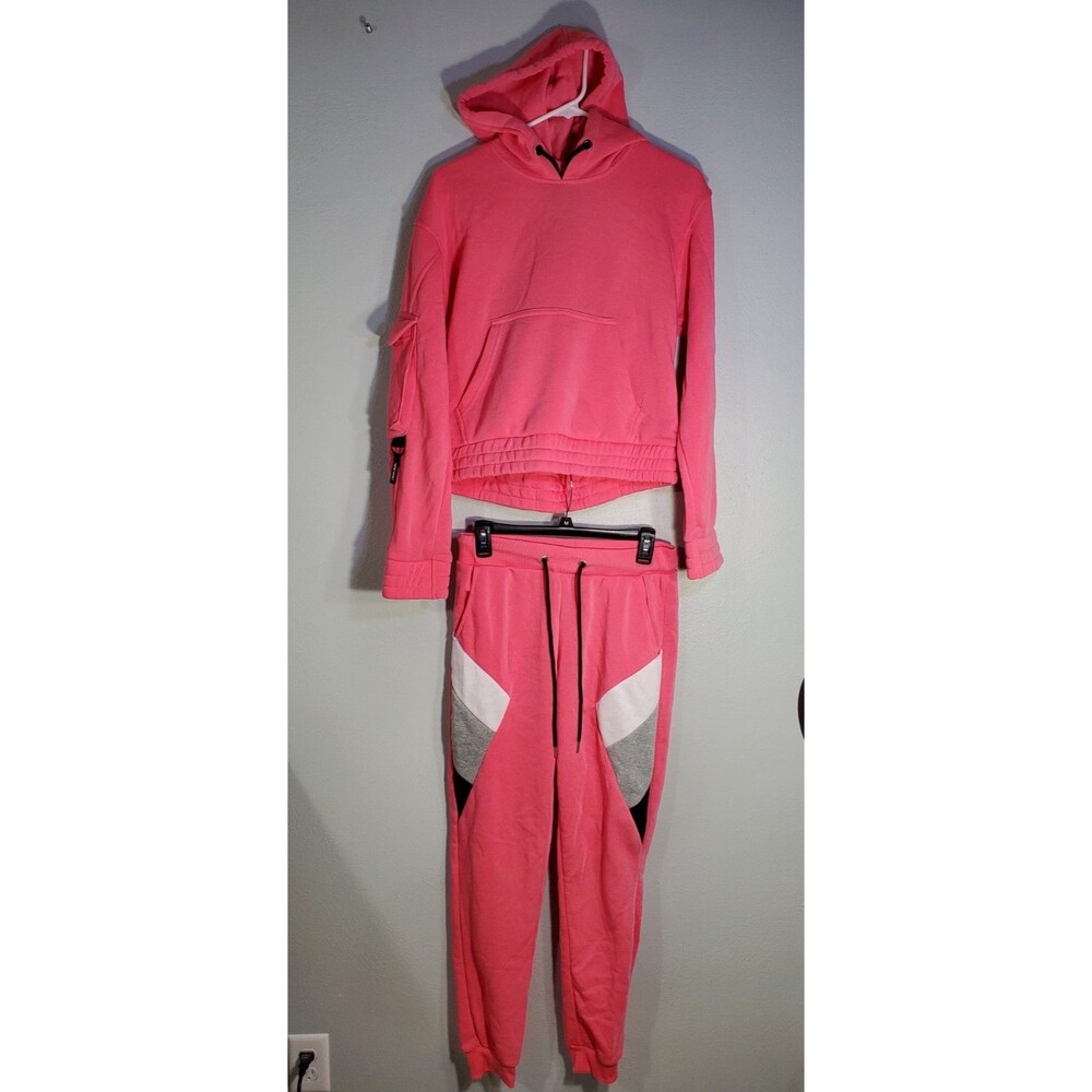 Womans Outfit By New Look Medium Top And Bottom Pink Gray White Very Soft Cute